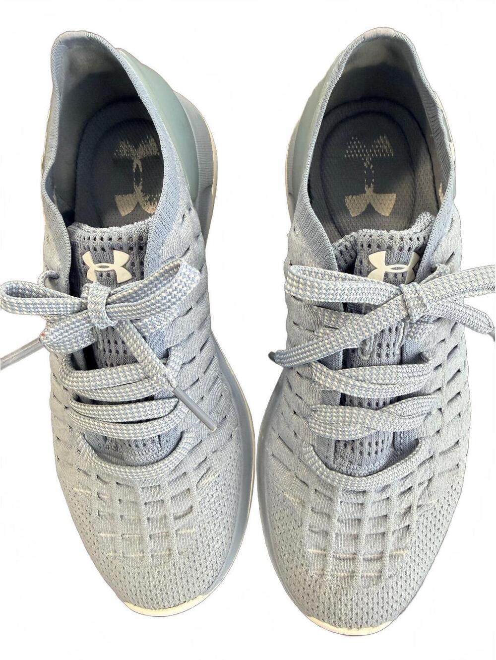 Under Armour Light Blue Gray Knit Sneakers